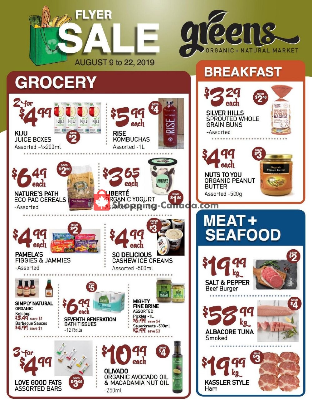 Greens Market flyer from Friday August 9, 2019 to Thursday August 22, 2019 - page 1