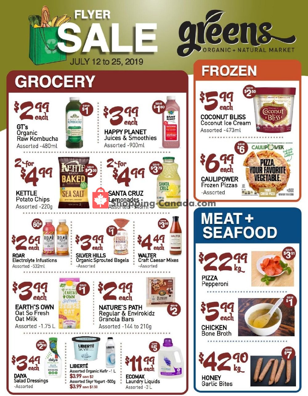 Greens Market flyer from Friday July 12, 2019 to Thursday July 25, 2019 - page 1