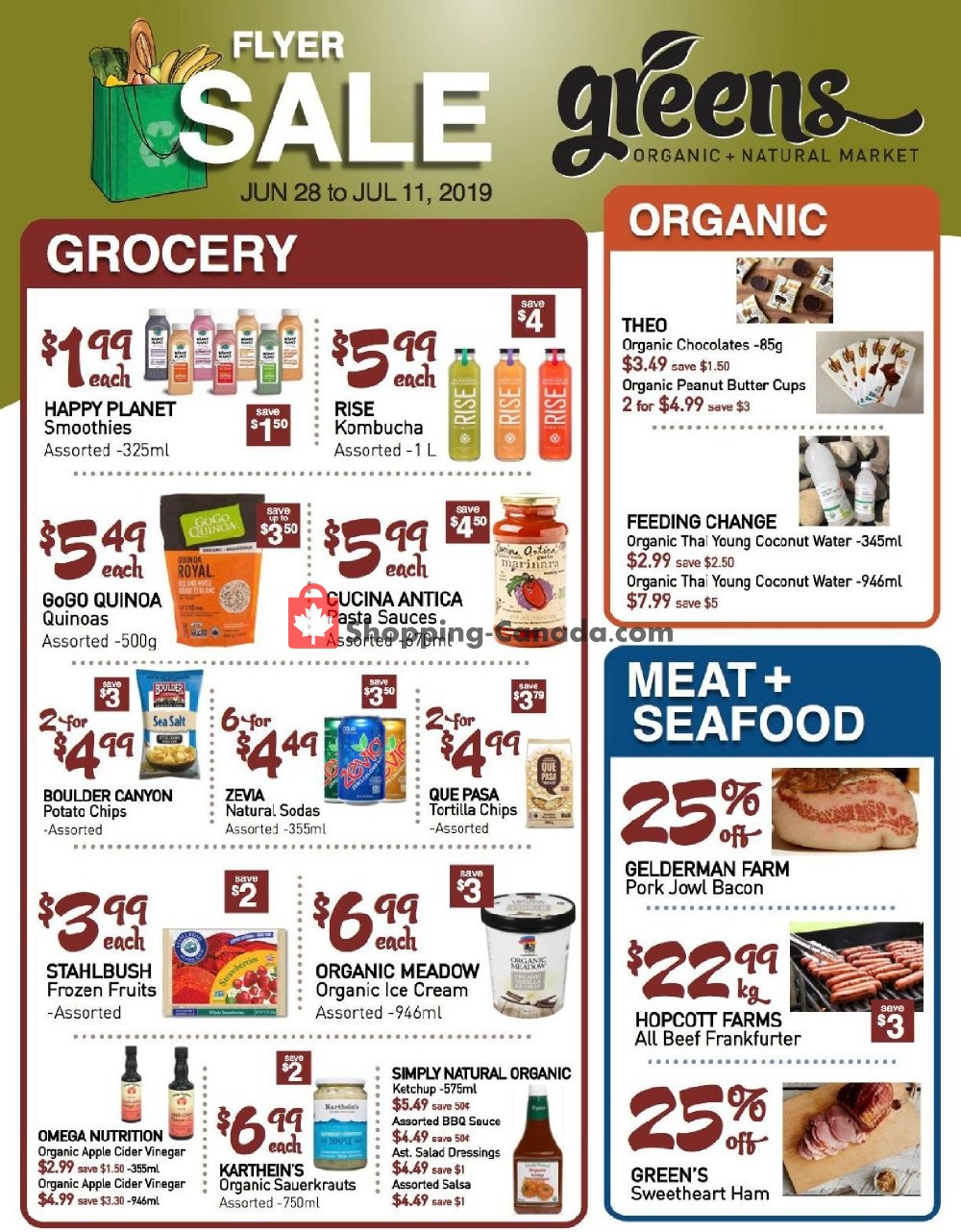 Greens Market flyer from Friday June 28, 2019 to Thursday July 11, 2019 - page 1