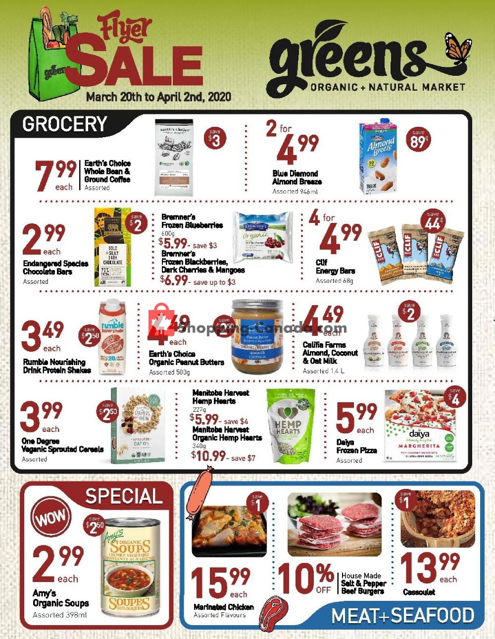 Greens Market Canada, flyer (Special Offer) March 20 April 2, 2020 Shopping Canada