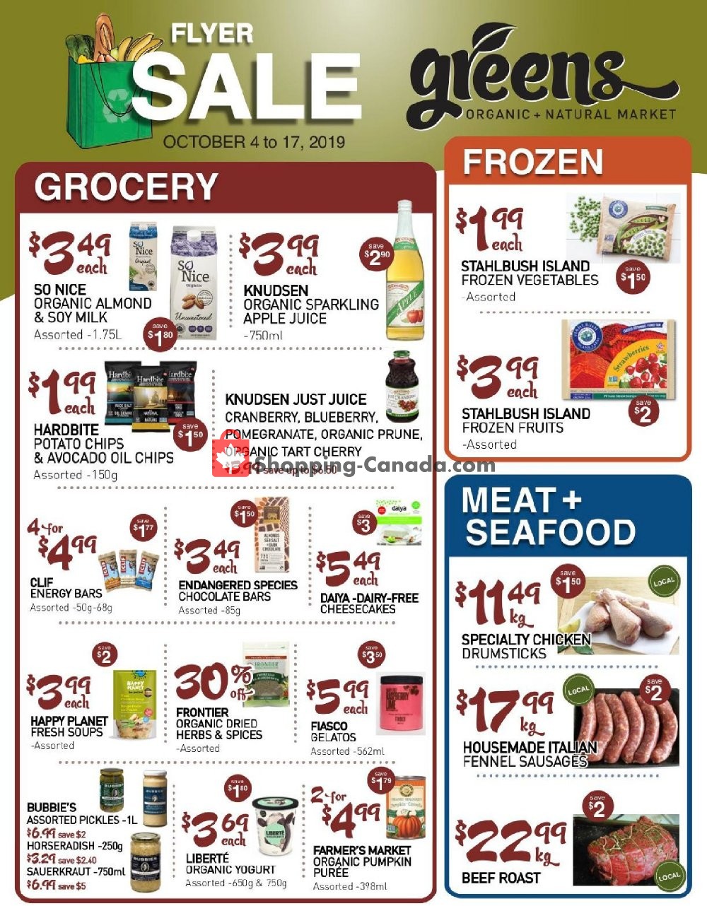 Greens Market flyer from Friday October 4, 2019 to Thursday October 17, 2019 - page 1