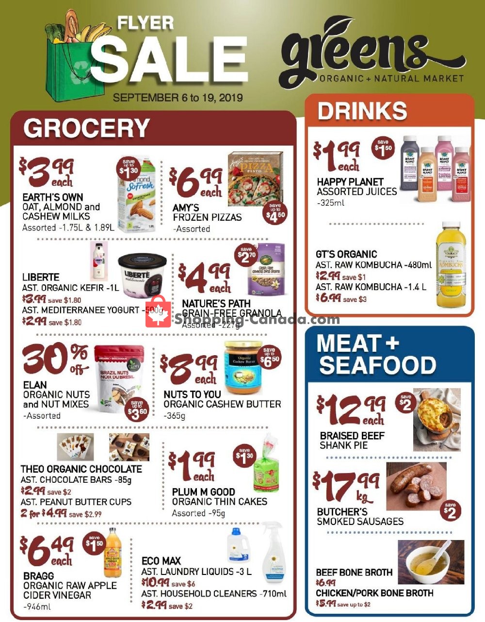 Greens Market flyer from Friday September 6, 2019 to Thursday September 19, 2019 - page 1