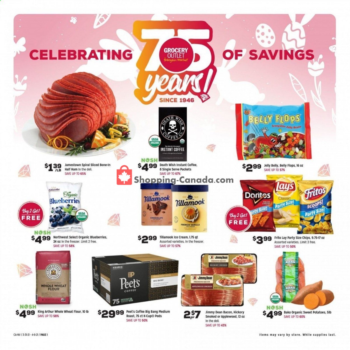Grocery Outlet flyer from Wednesday March 31, 2021 to Tuesday April 6, 2021 - page 1