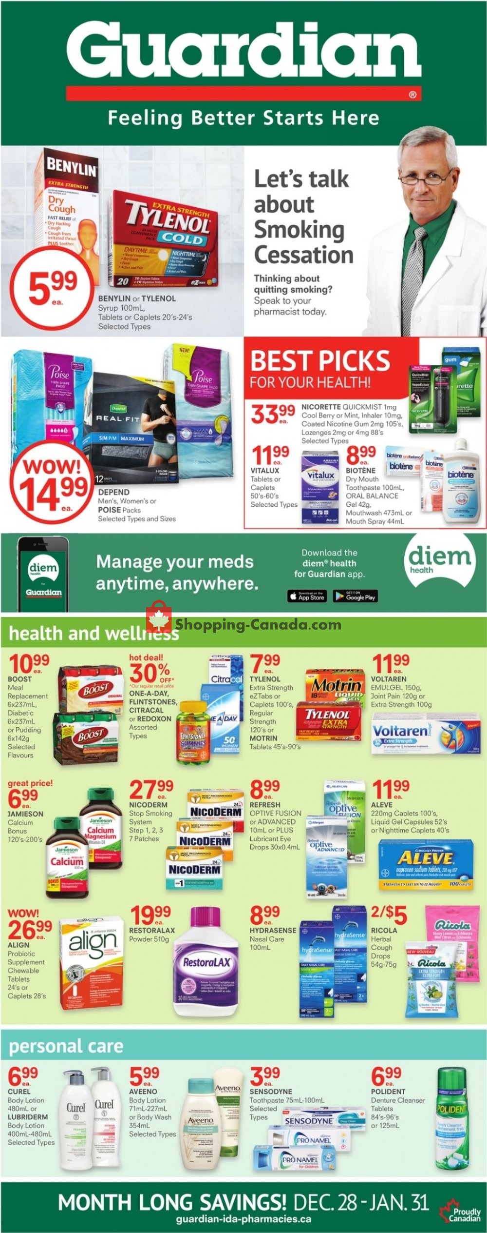 Guardian flyer from Friday December 28, 2018 to Thursday January 31, 2019 - page 1