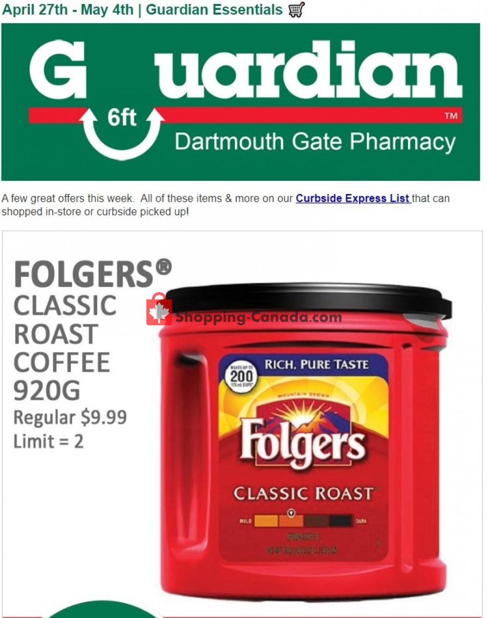 Guardian flyer from Monday April 27, 2020 to Monday May 4, 2020 - page 1