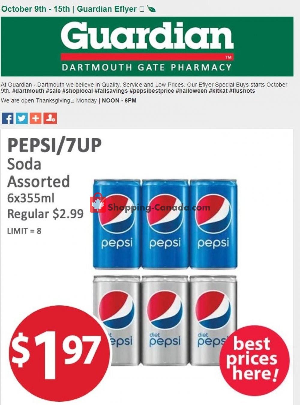 Guardian flyer from Wednesday October 9, 2019 to Tuesday October 15, 2019 - page 1