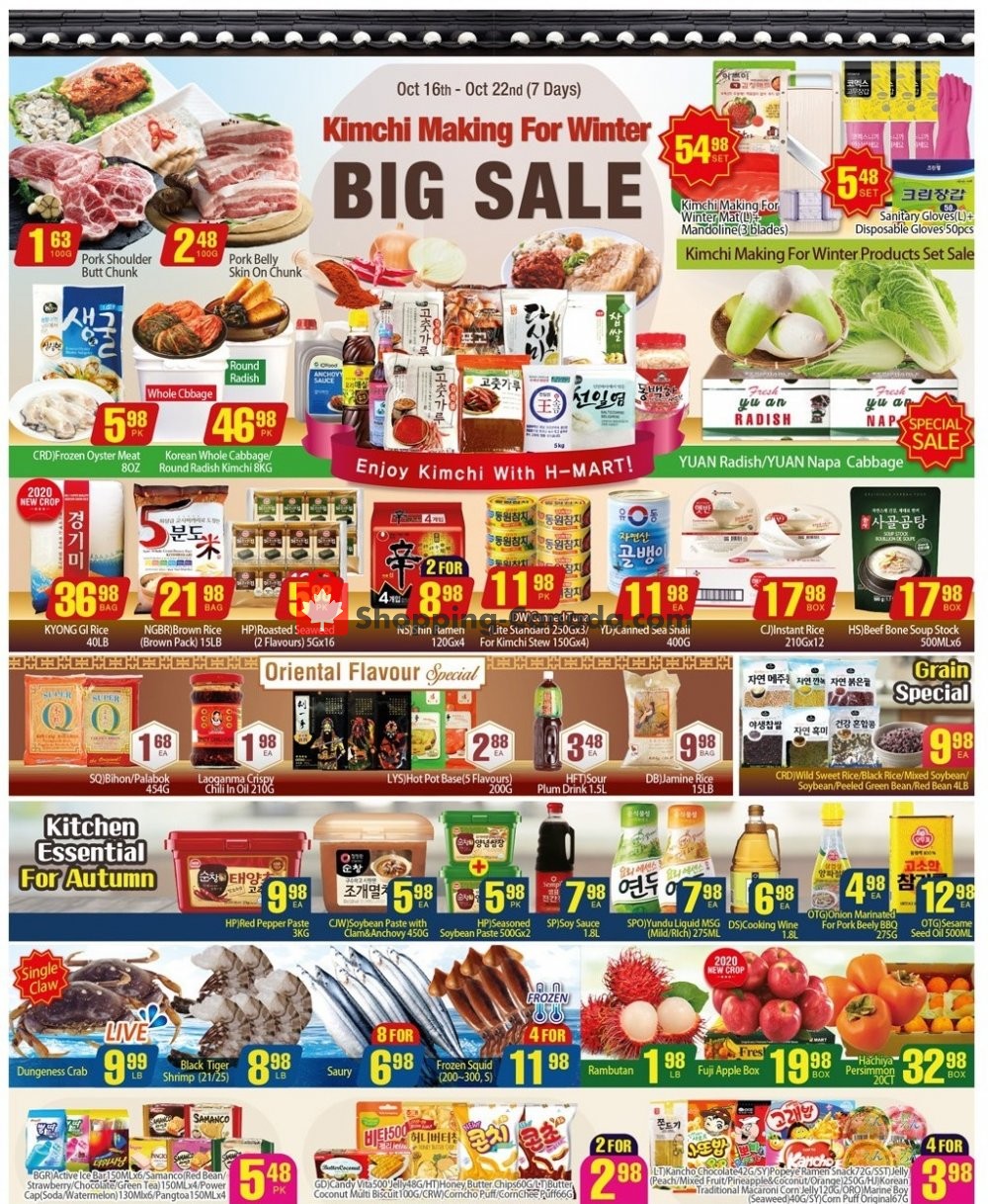 H-Mart flyer from Friday October 16, 2020 to Thursday October 22, 2020 - page 1