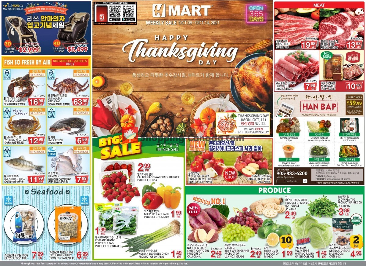 H-Mart flyer from Friday October 8, 2021 to Thursday October 14, 2021 - page 1