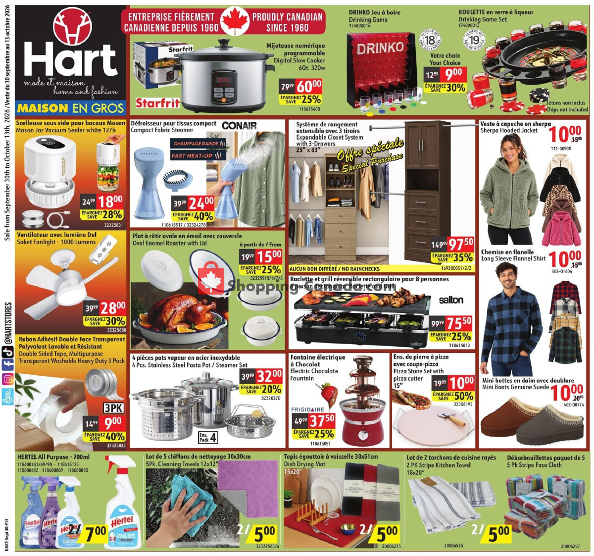 Hart flyer from Wednesday September 30, 2026 to Tuesday October 13, 2026 - page 1
