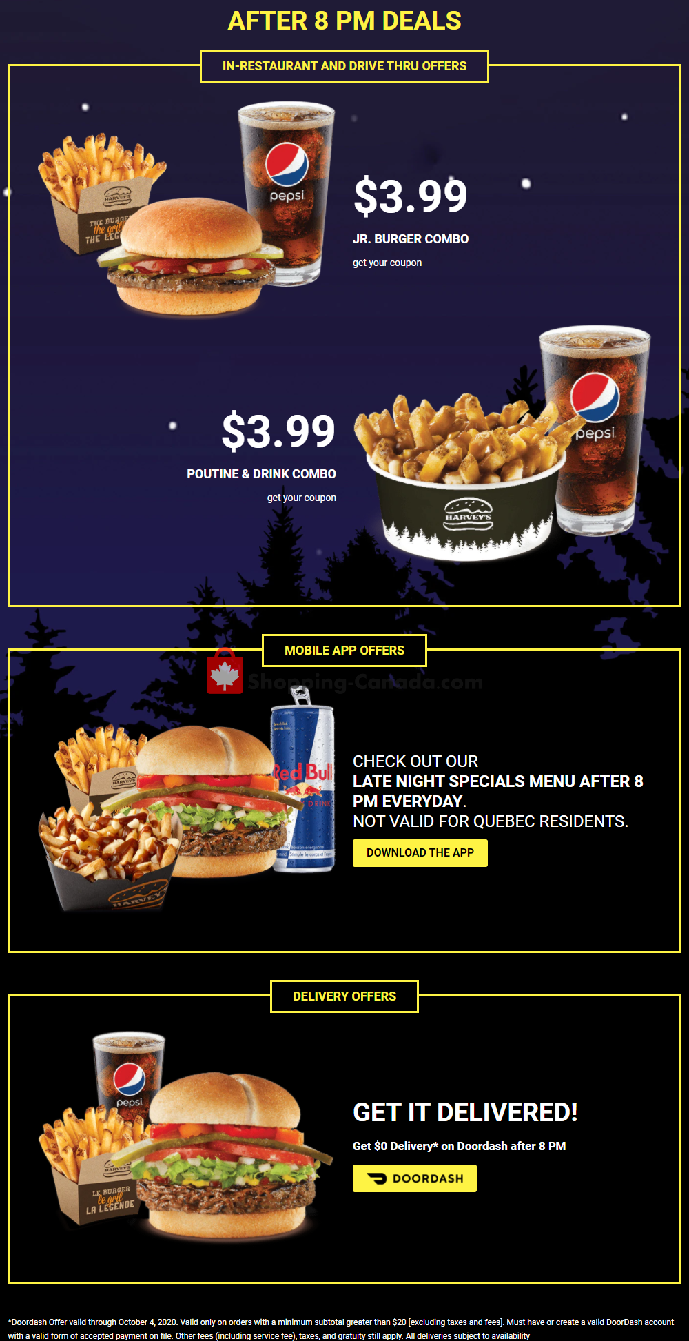 Harveys Canada, flyer (After 8 PM Deals) November 2 November 8