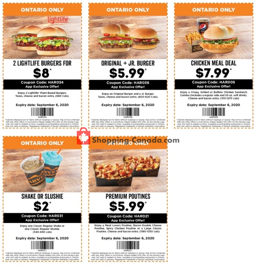 Harveys Canada, flyer (Coupons Offer ON) August 20 September 6