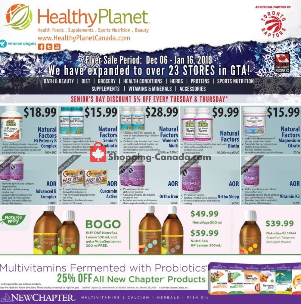 Healthy Canada, flyer December 10 January 16, 2019