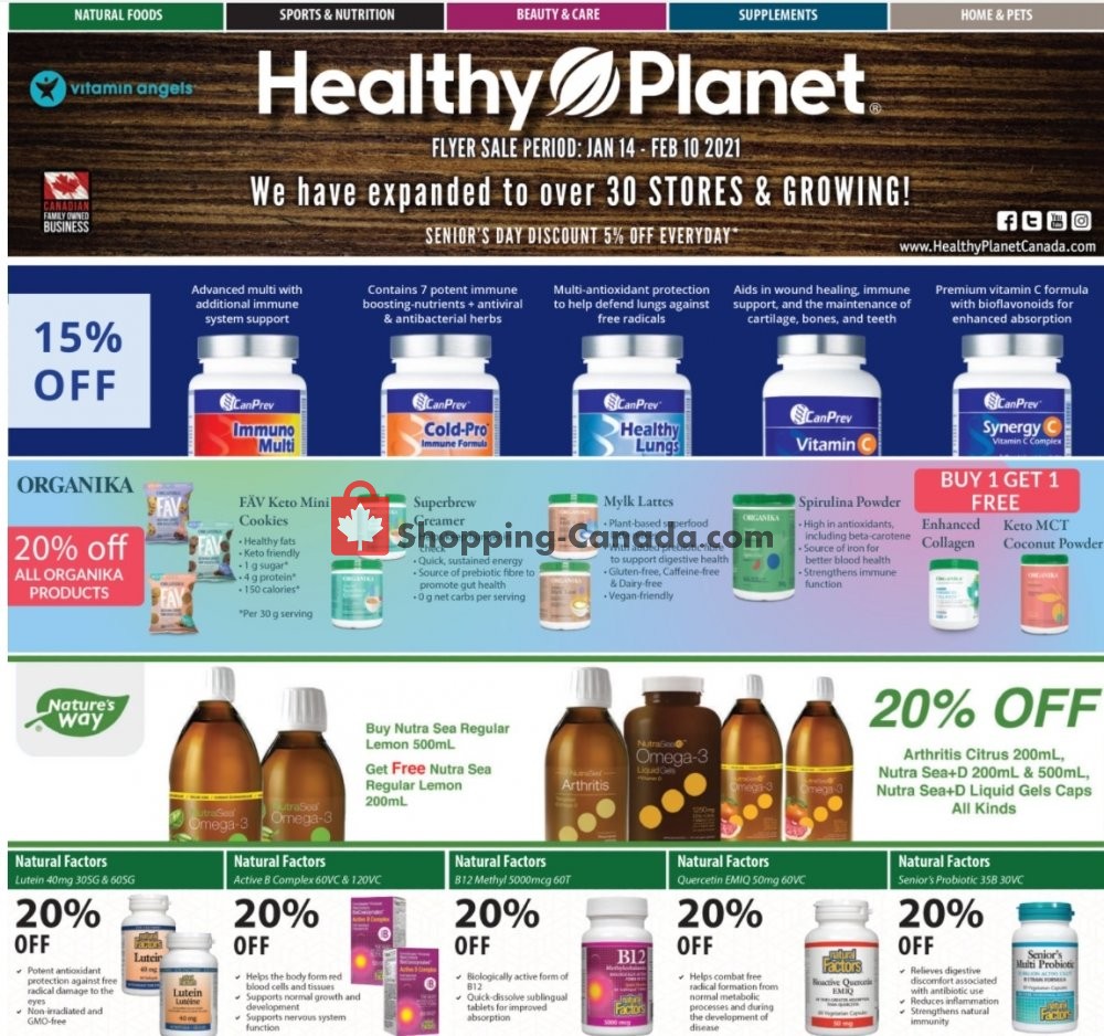 Healthy Planet flyer from Thursday January 14, 2021 to Wednesday February 10, 2021 - page 1