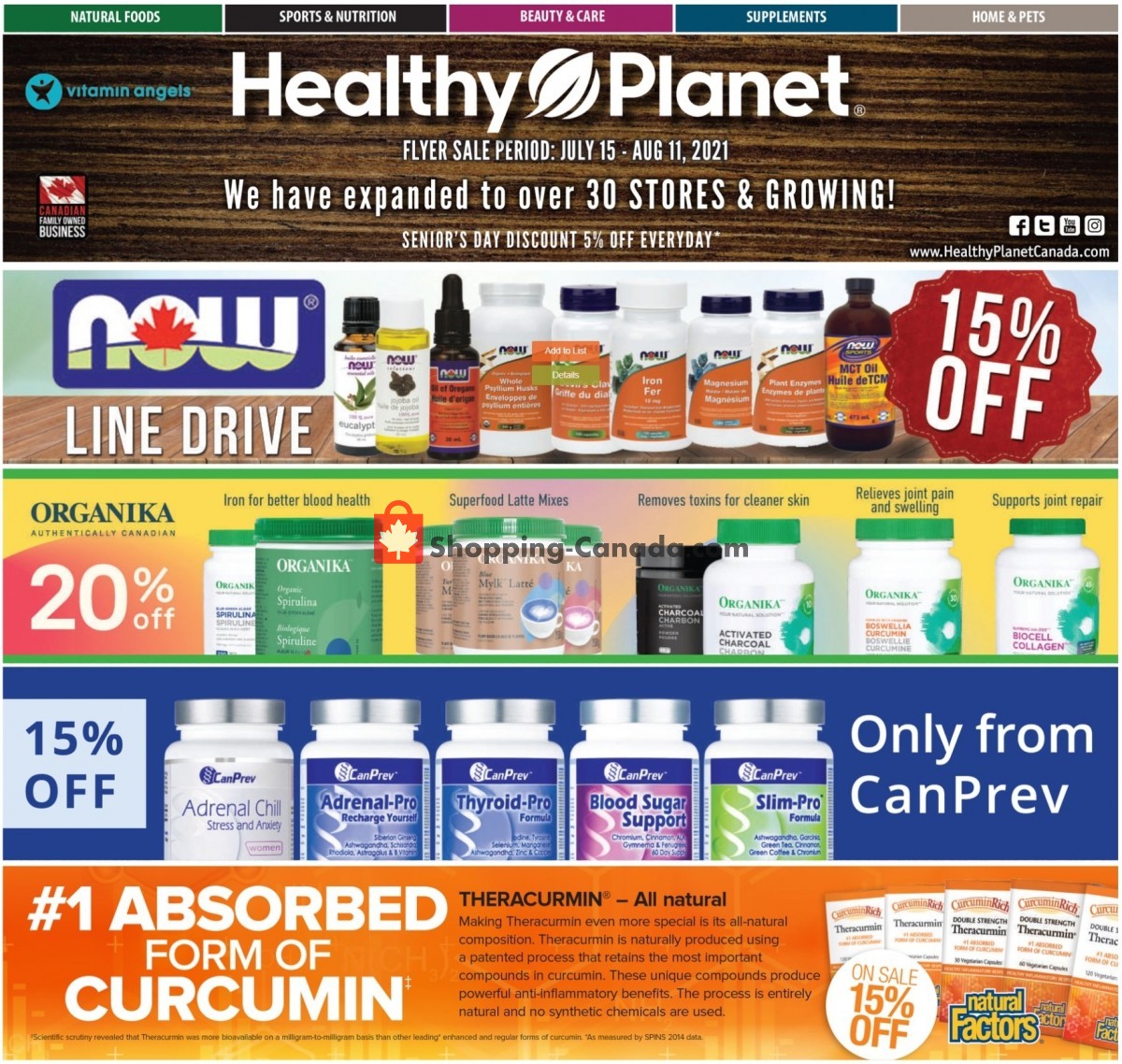 Healthy Planet flyer from Thursday July 15, 2021 to Wednesday August 11, 2021 - page 1