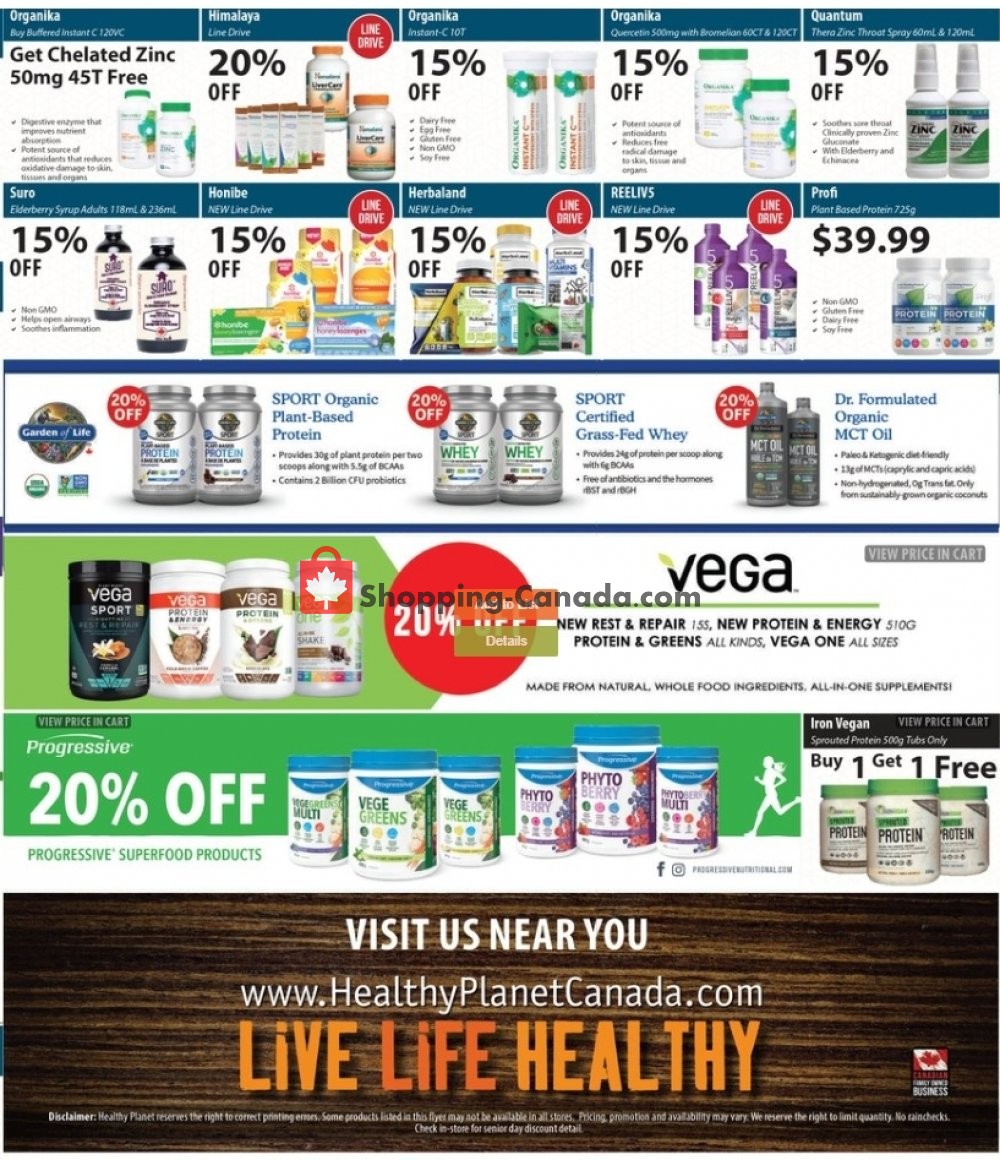 Healthy Canada, flyer (Special Offer) July 16 August 12
