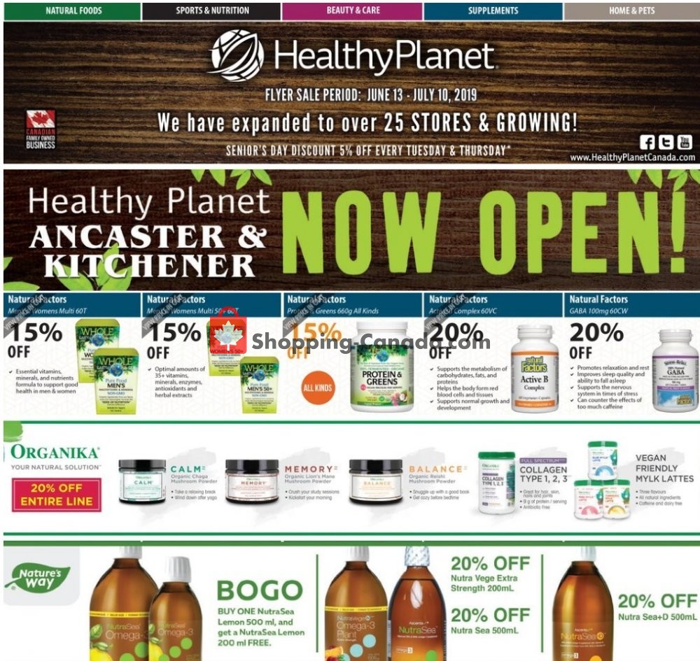 Healthy Planet flyer from Thursday June 13, 2019 to Wednesday July 10, 2019 - page 1