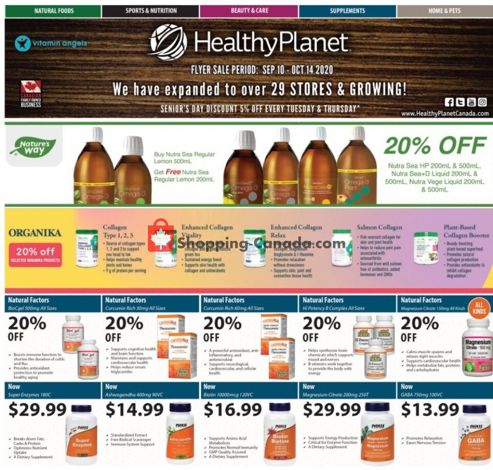 Healthy Canada, flyer (Special Offer) September 10 October