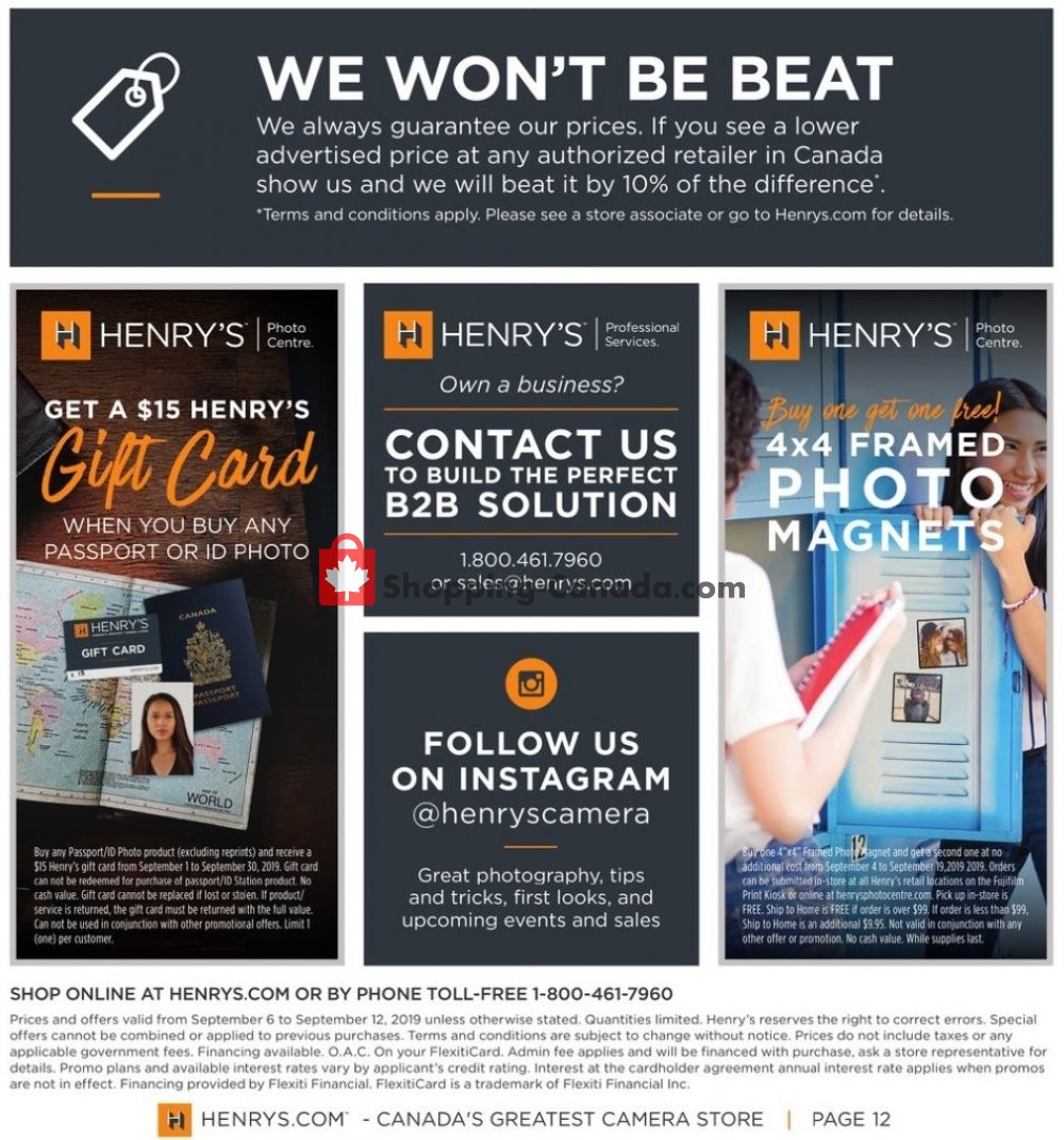 Henry's flyer from Friday September 6, 2019 to Thursday September 12, 2019 - page 12