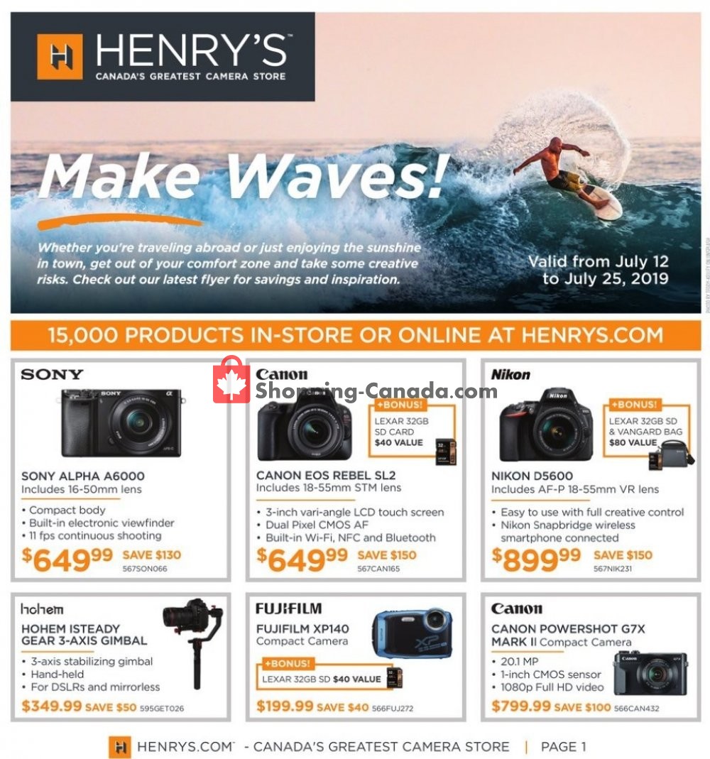 Henry's flyer from Friday July 12, 2019 to Thursday July 25, 2019 - page 1