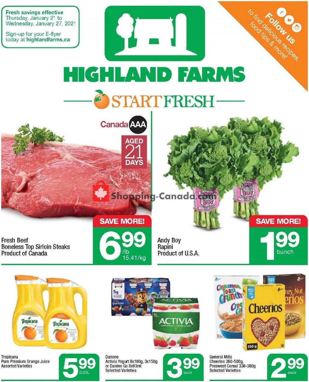 Highland Farms flyer from Thursday January 21, 2021 to Wednesday January 27, 2021 - page 1