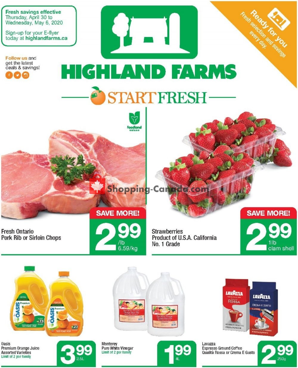 Highland Farms flyer from Thursday April 30, 2020 to Wednesday May 6, 2020 - page 1