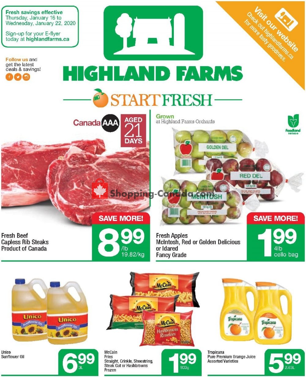 Highland Farms flyer from Thursday January 16, 2020 to Wednesday January 22, 2020 - page 1