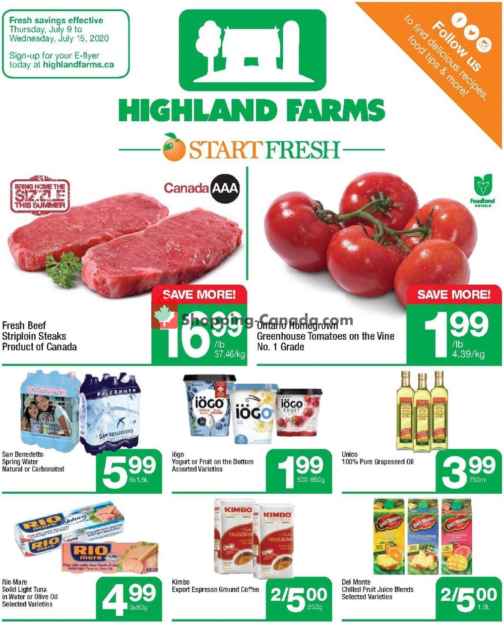 Highland Farms flyer from Thursday July 9, 2020 to Wednesday July 15, 2020 - page 1