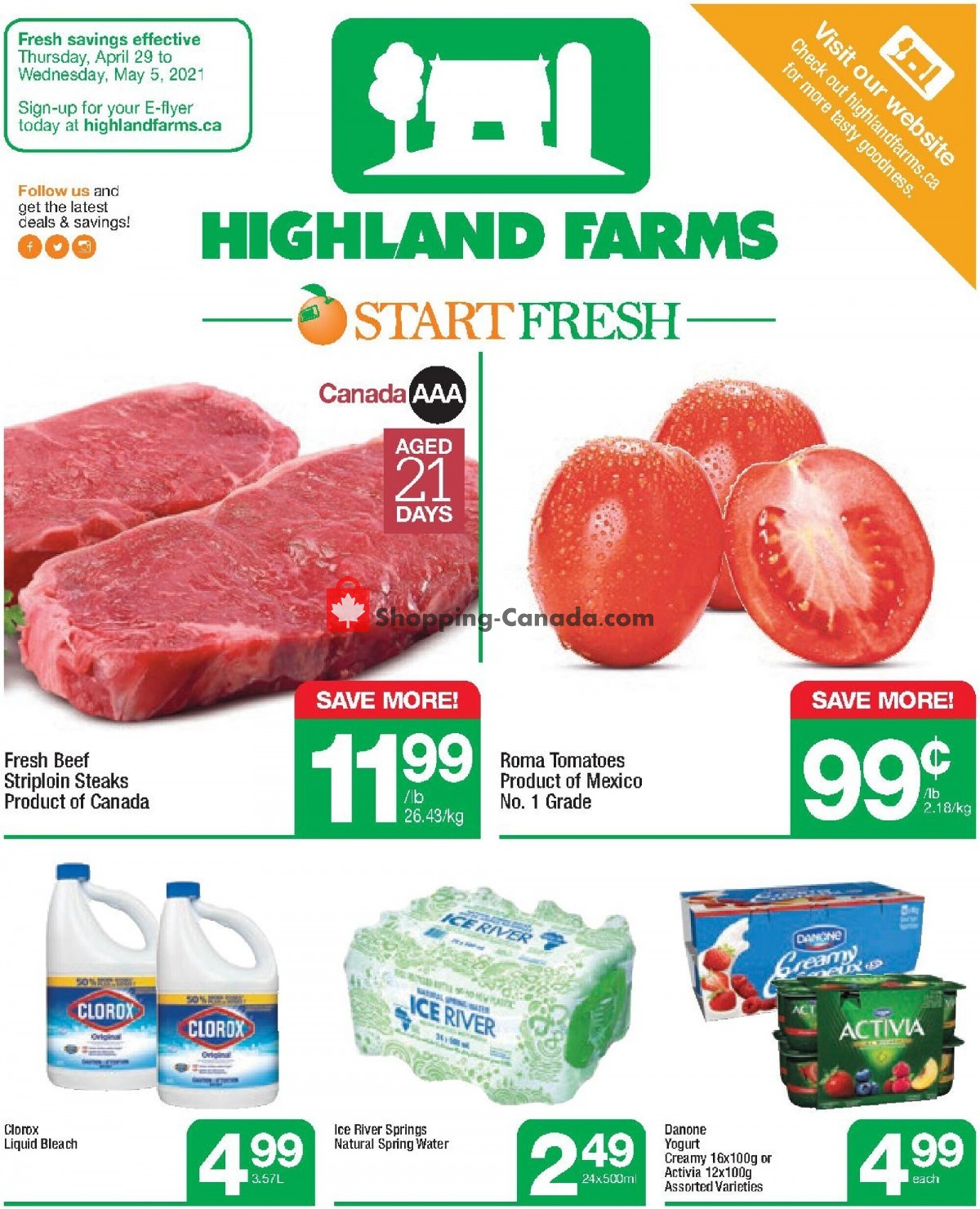 Highland Farms flyer from Thursday April 29, 2021 to Wednesday May 5, 2021 - page 1