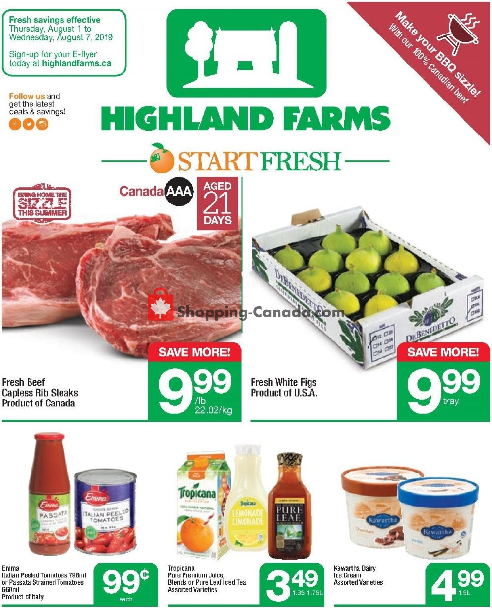 Highland Farms flyer from Thursday August 1, 2019 to Wednesday August 7, 2019 - page 1