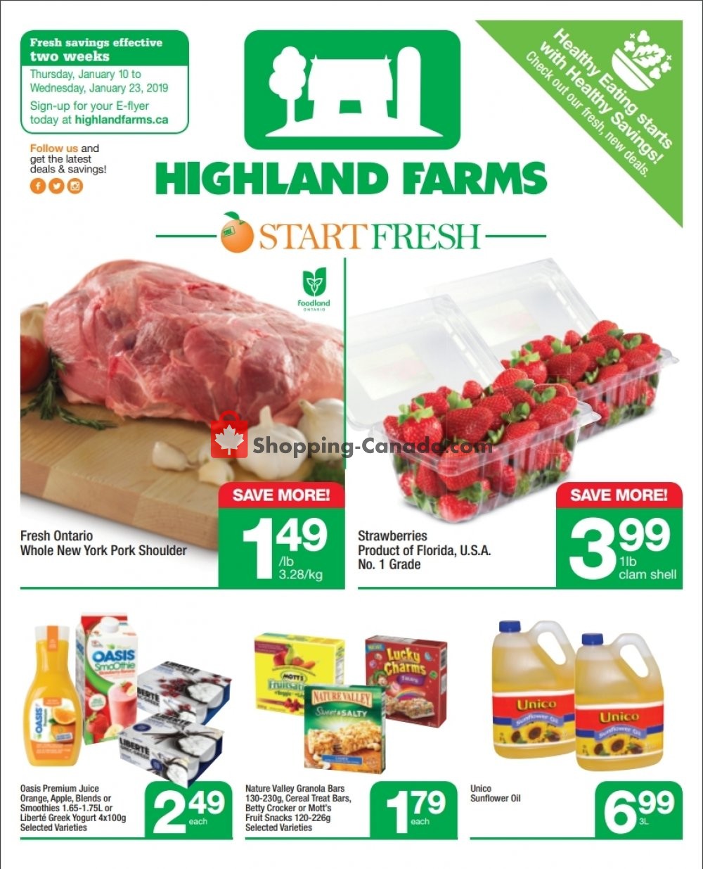 Highland Farms flyer from Thursday January 10, 2019 to Wednesday January 23, 2019 - page 1