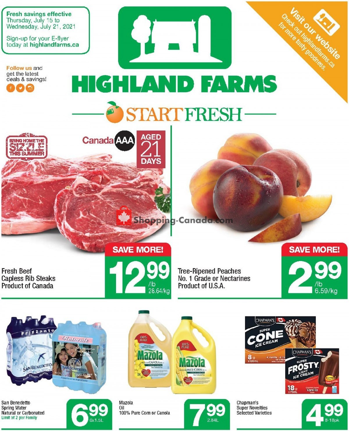 Highland Farms flyer from Thursday July 15, 2021 to Wednesday July 21, 2021 - page 1