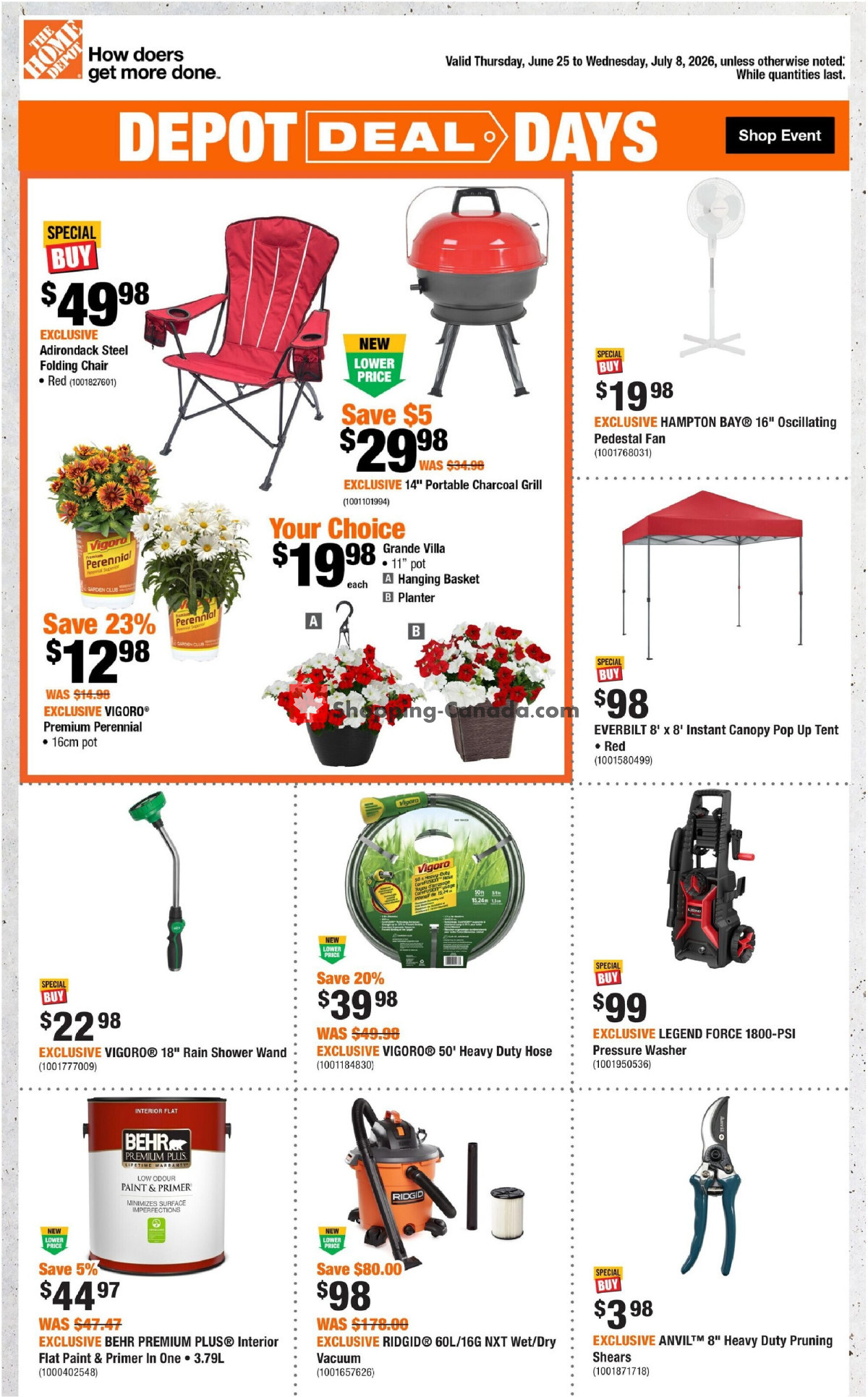 Home Depot flyer from Thursday June 25, 2026 to Wednesday July 8, 2026 - page 1