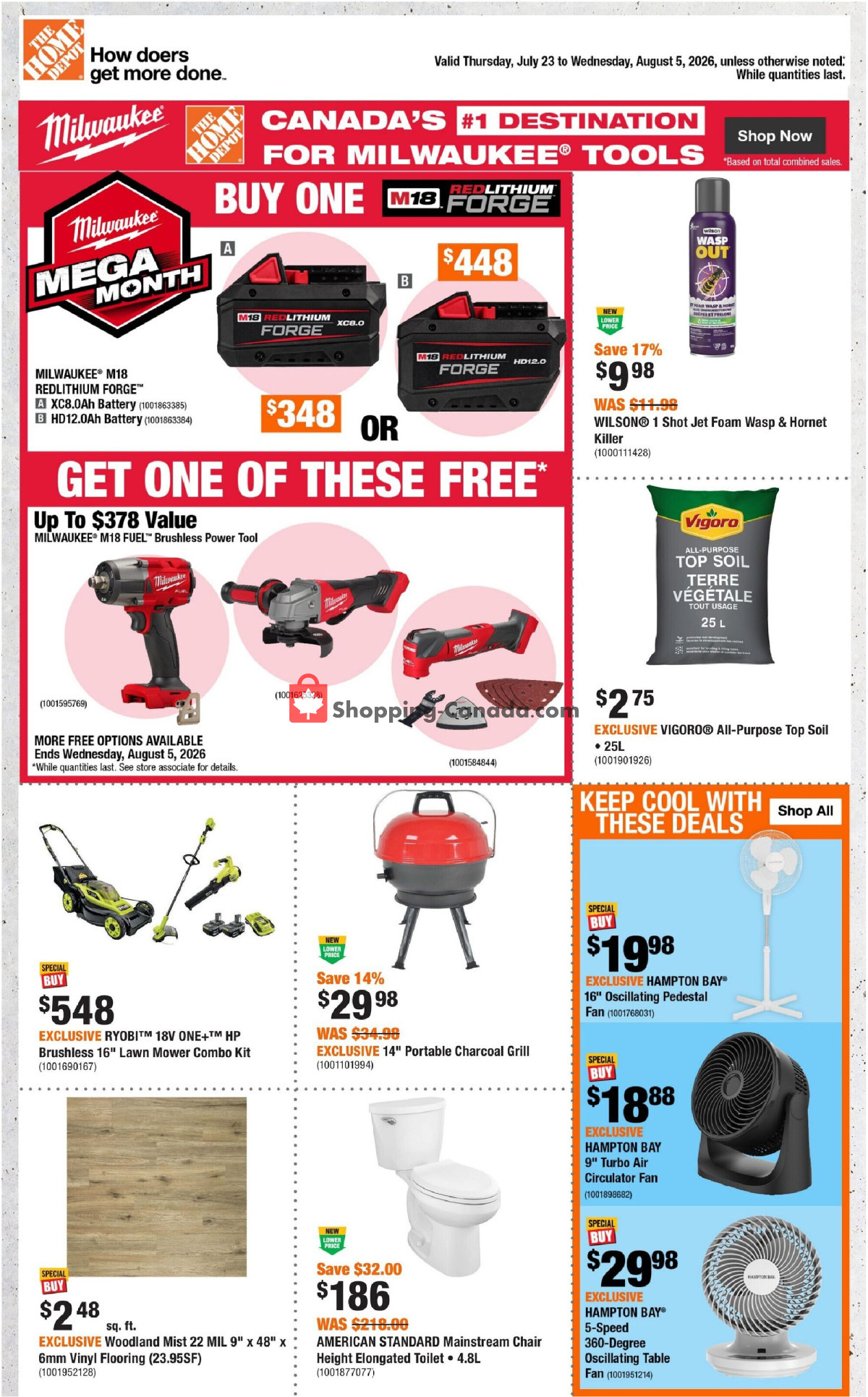 Home Depot flyer from Thursday July 23, 2026 to Wednesday August 5, 2026 - page 1