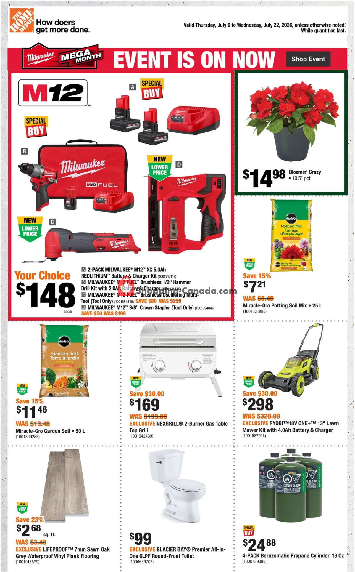 Home Depot flyer from Thursday July 9, 2026 to Wednesday July 22, 2026 - page 1