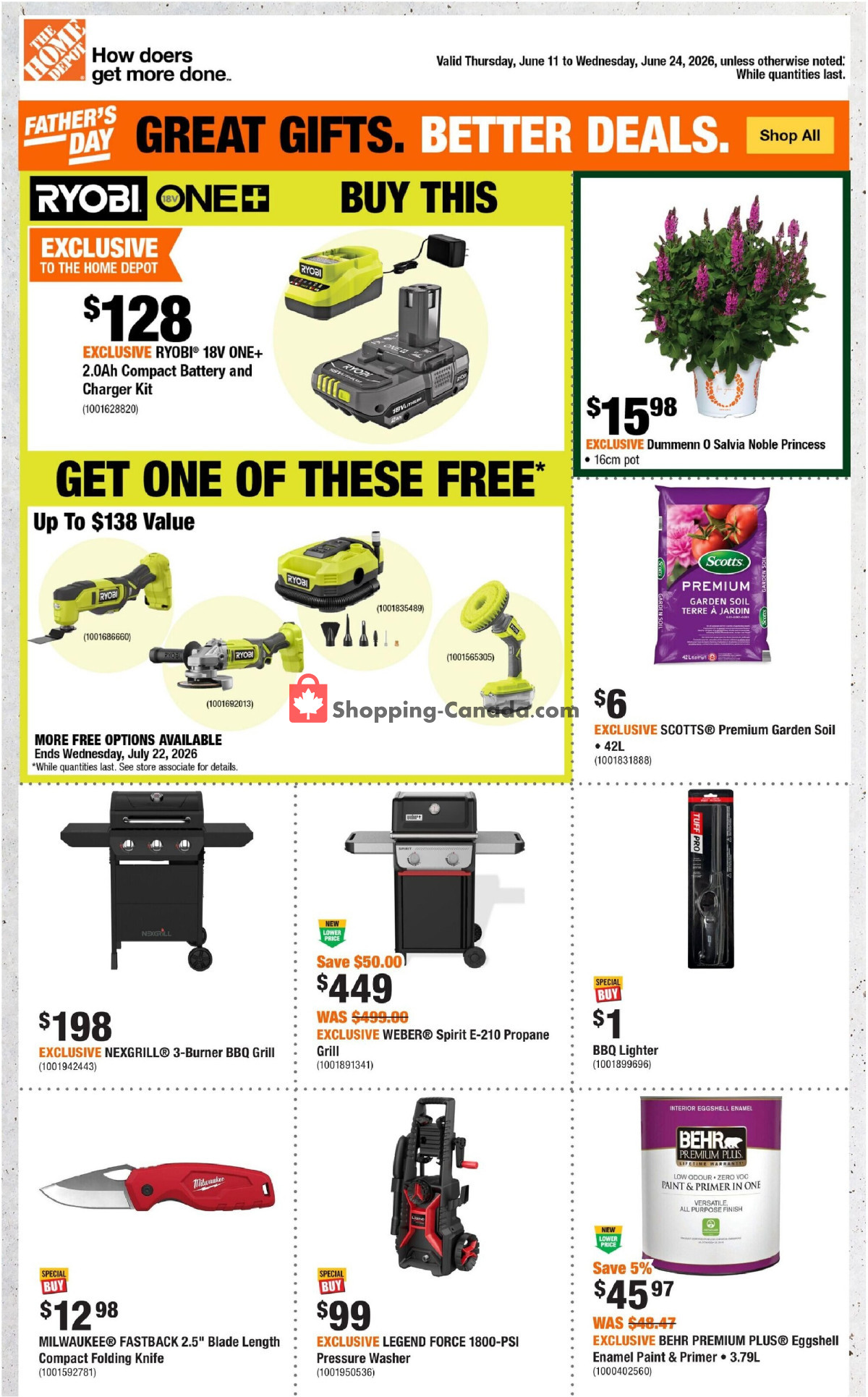 Home Depot flyer from Thursday June 11, 2026 to Wednesday June 24, 2026 - page 1