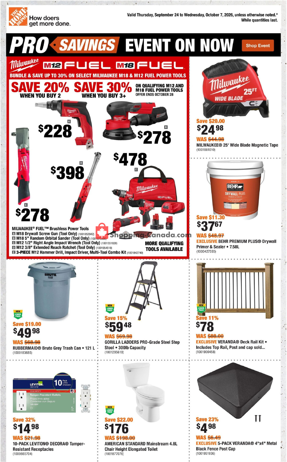 Home Depot flyer from Thursday September 24, 2026 to Wednesday October 7, 2026 - page 1