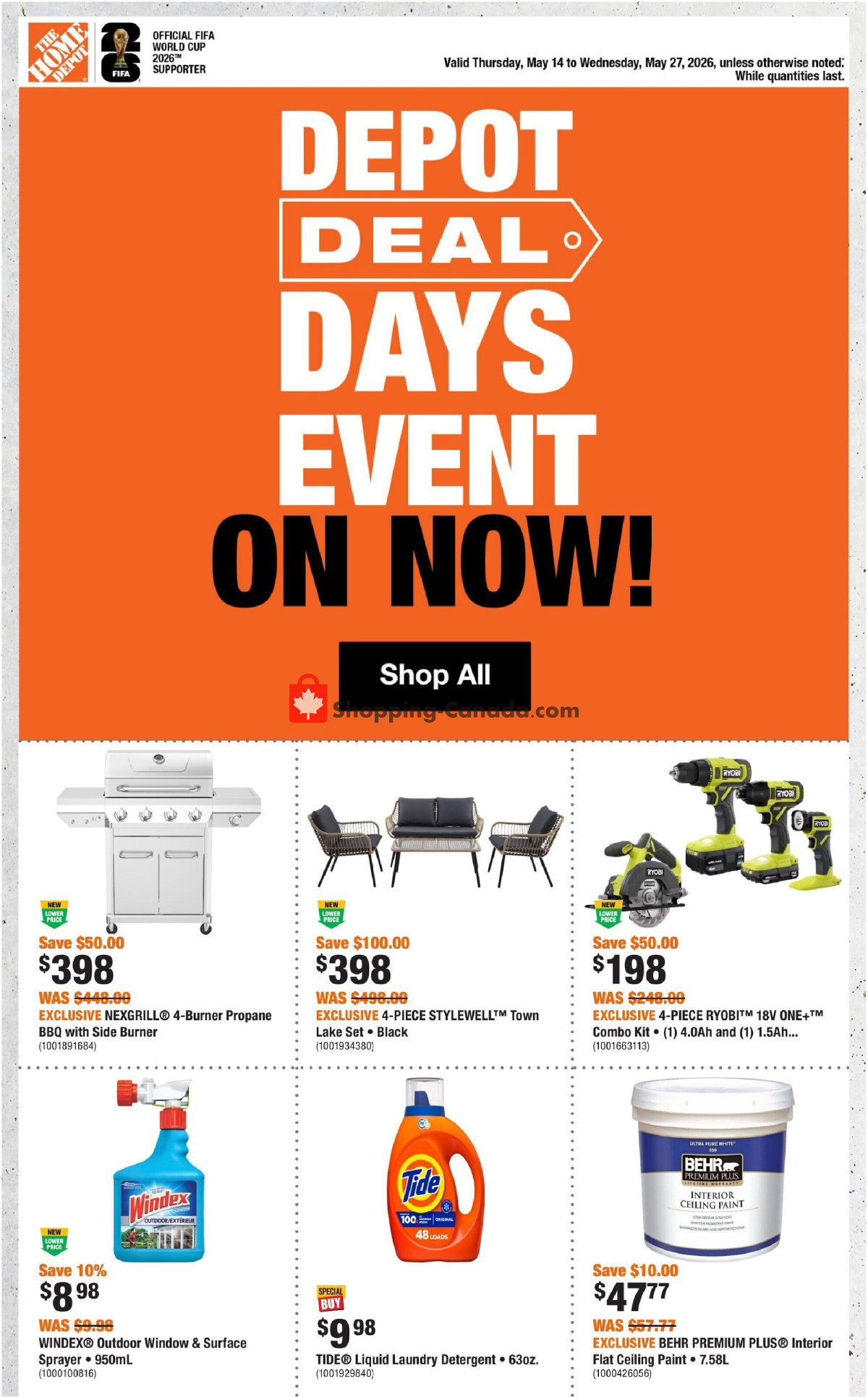 Home Depot flyer from Thursday May 14, 2026 to Wednesday May 27, 2026 - page 1