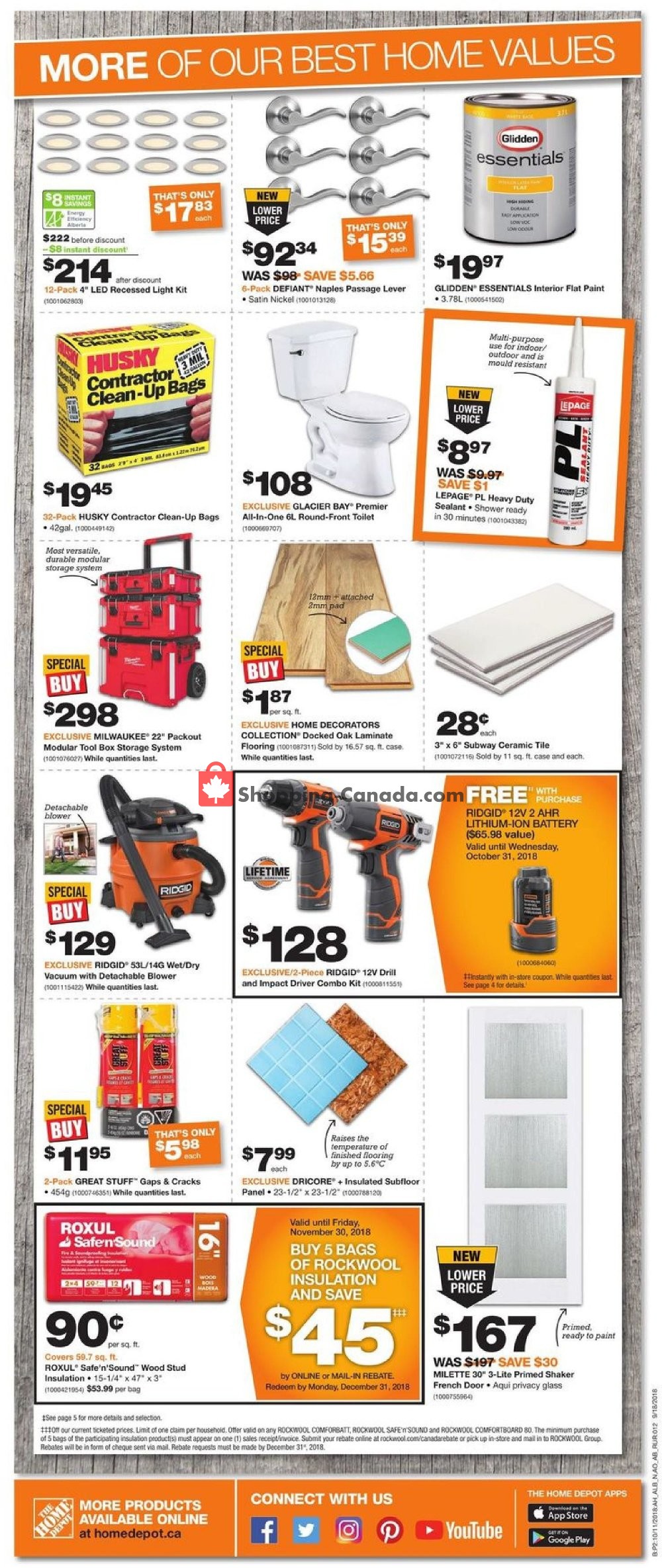 Home Depot flyer from Thursday October 11, 2018 to Wednesday October 17, 2018 - page 4