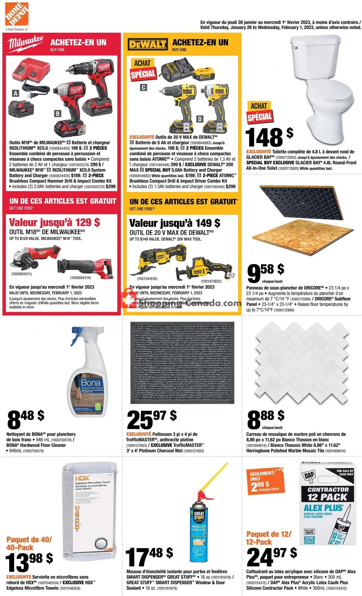 Home Depot flyer from Thursday January 26, 2023 to Wednesday February 1, 2023 - page 1