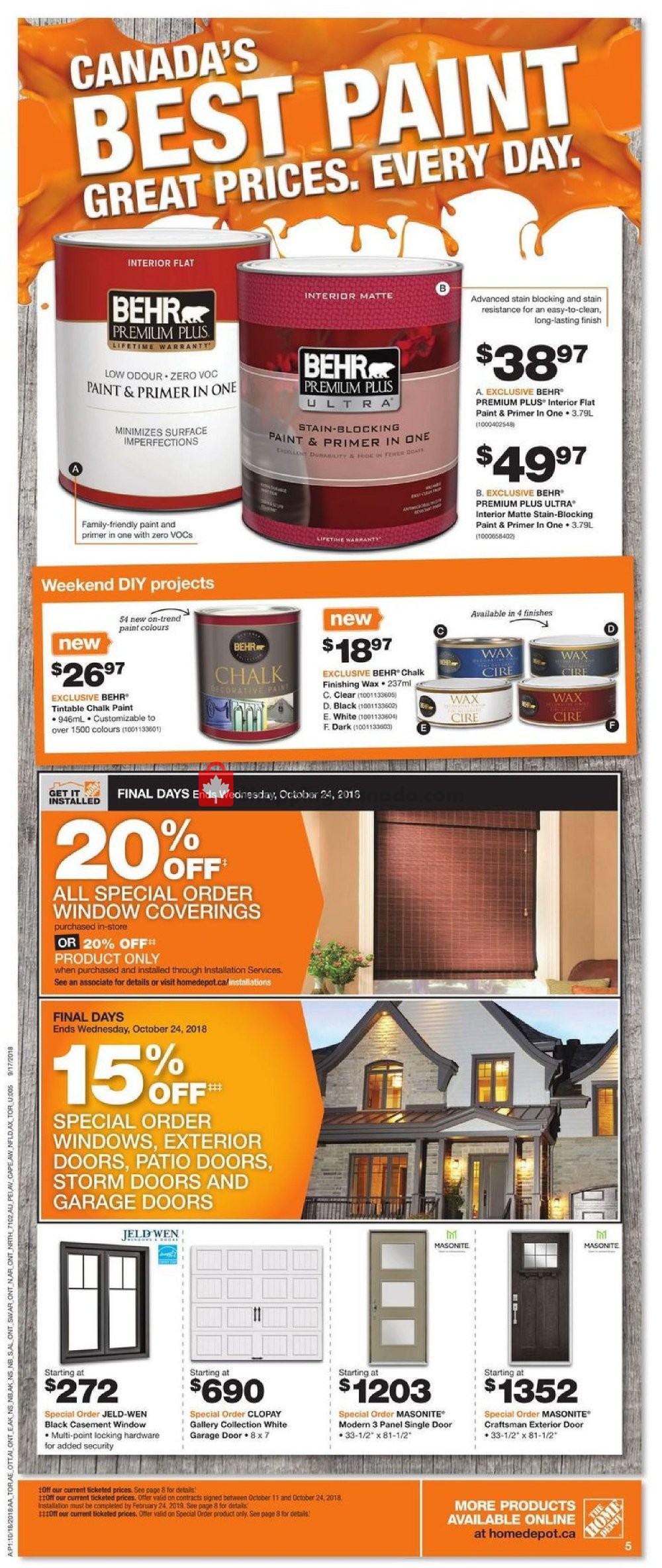 Home Depot flyer from Thursday October 18, 2018 to Wednesday October 24, 2018 - page 7