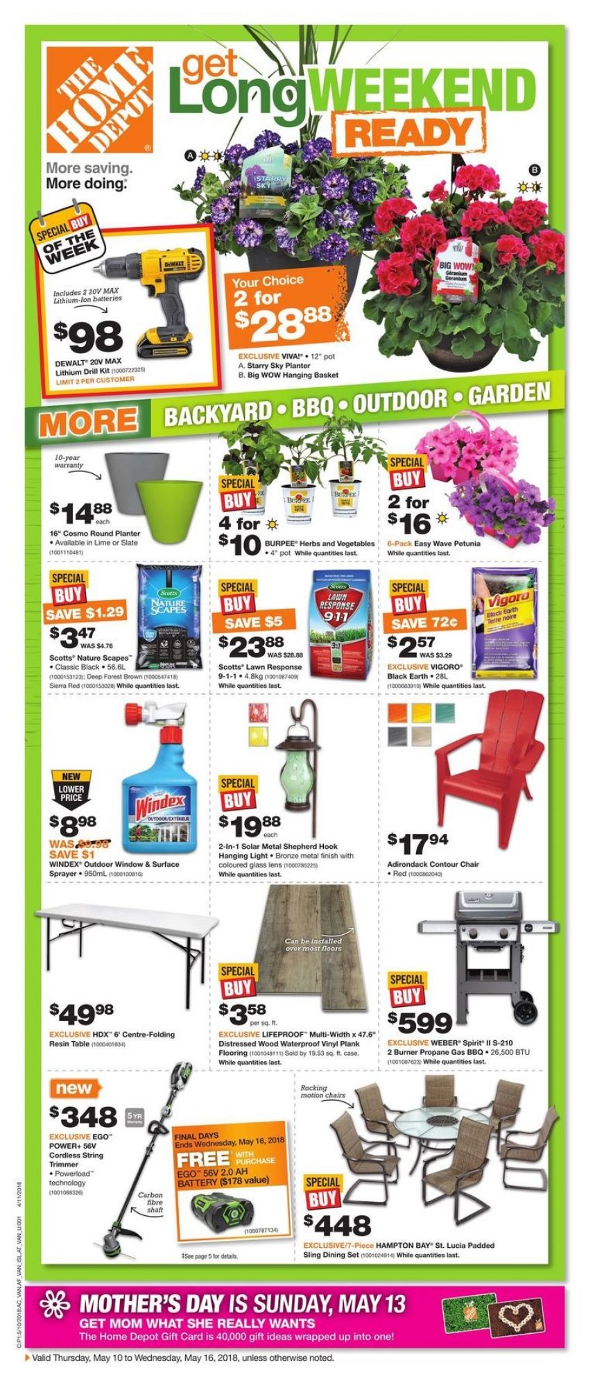 Home Depot Canada, flyer (BC) May 10 May 16, 2018 Shopping Canada