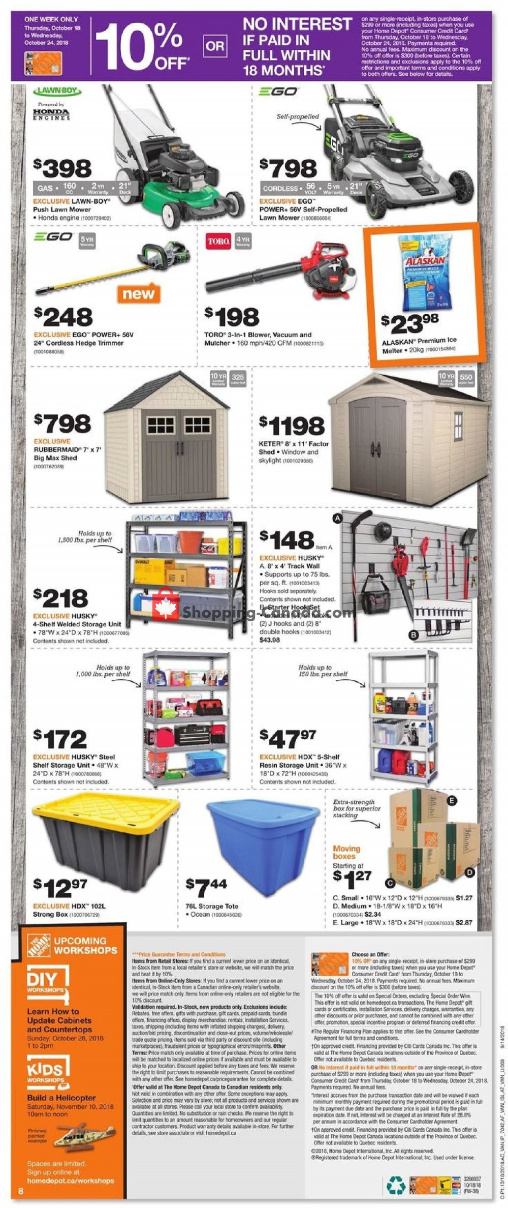 Home Depot flyer from Thursday October 18, 2018 to Wednesday October 24, 2018 - page 13