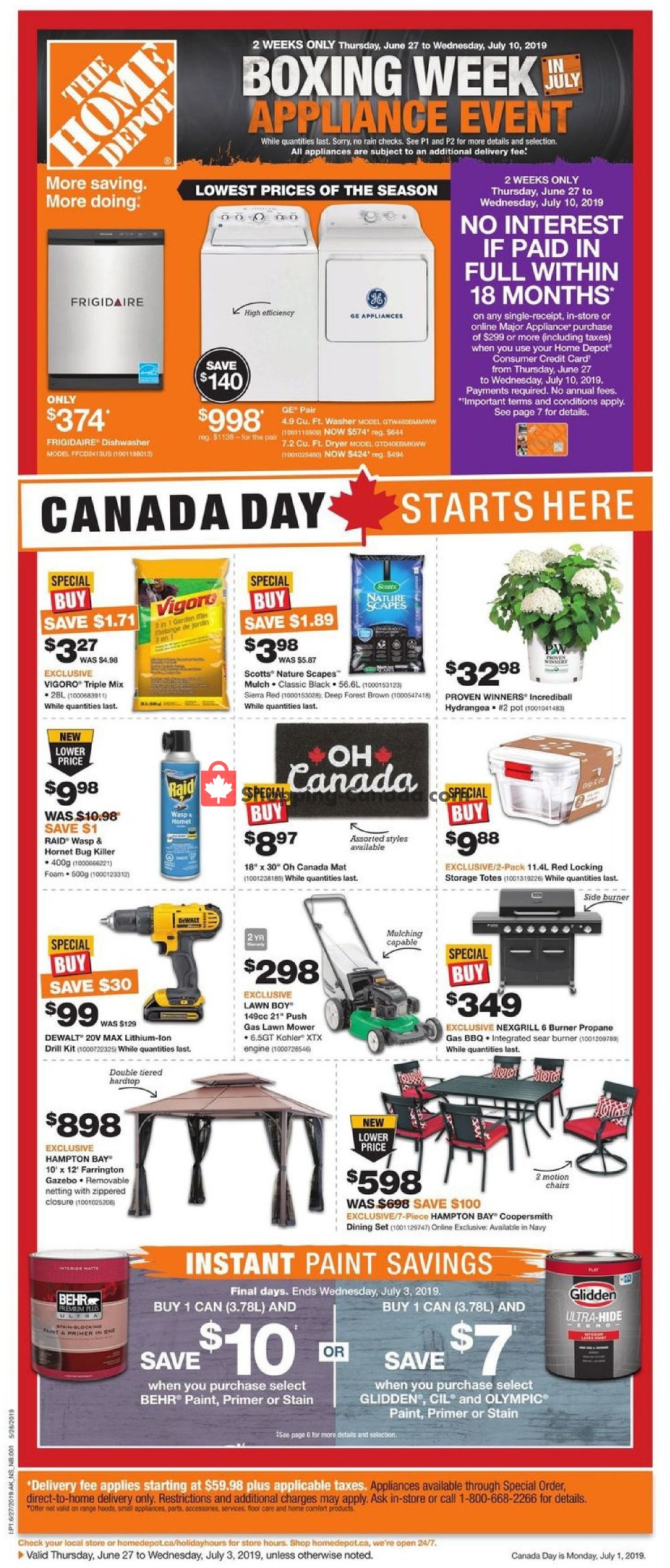 Home Depot flyer from Thursday June 27, 2019 to Wednesday July 3, 2019 - page 1