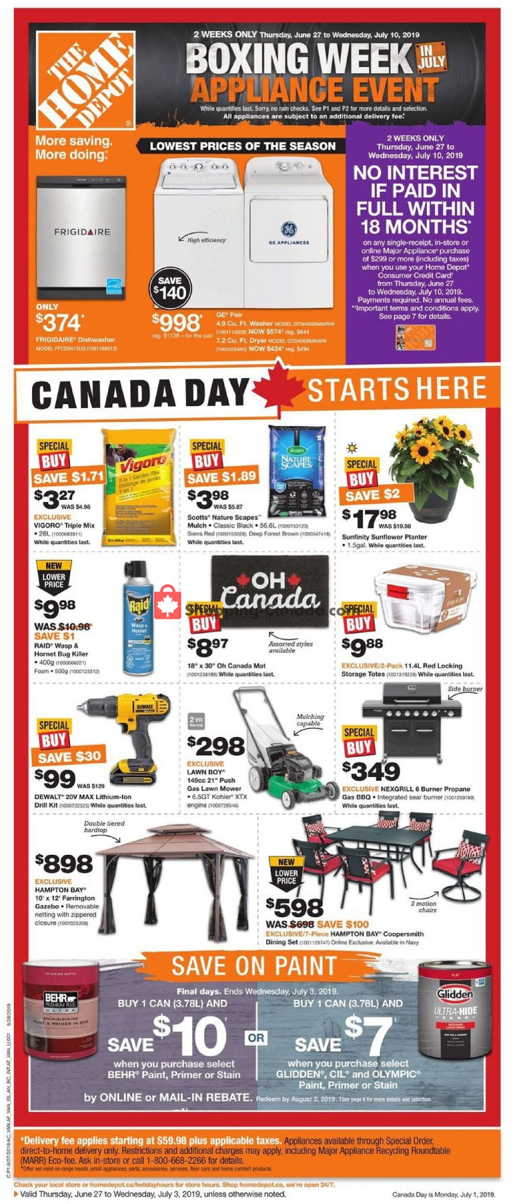 Home Depot flyer from Thursday June 27, 2019 to Wednesday July 3, 2019 - page 1