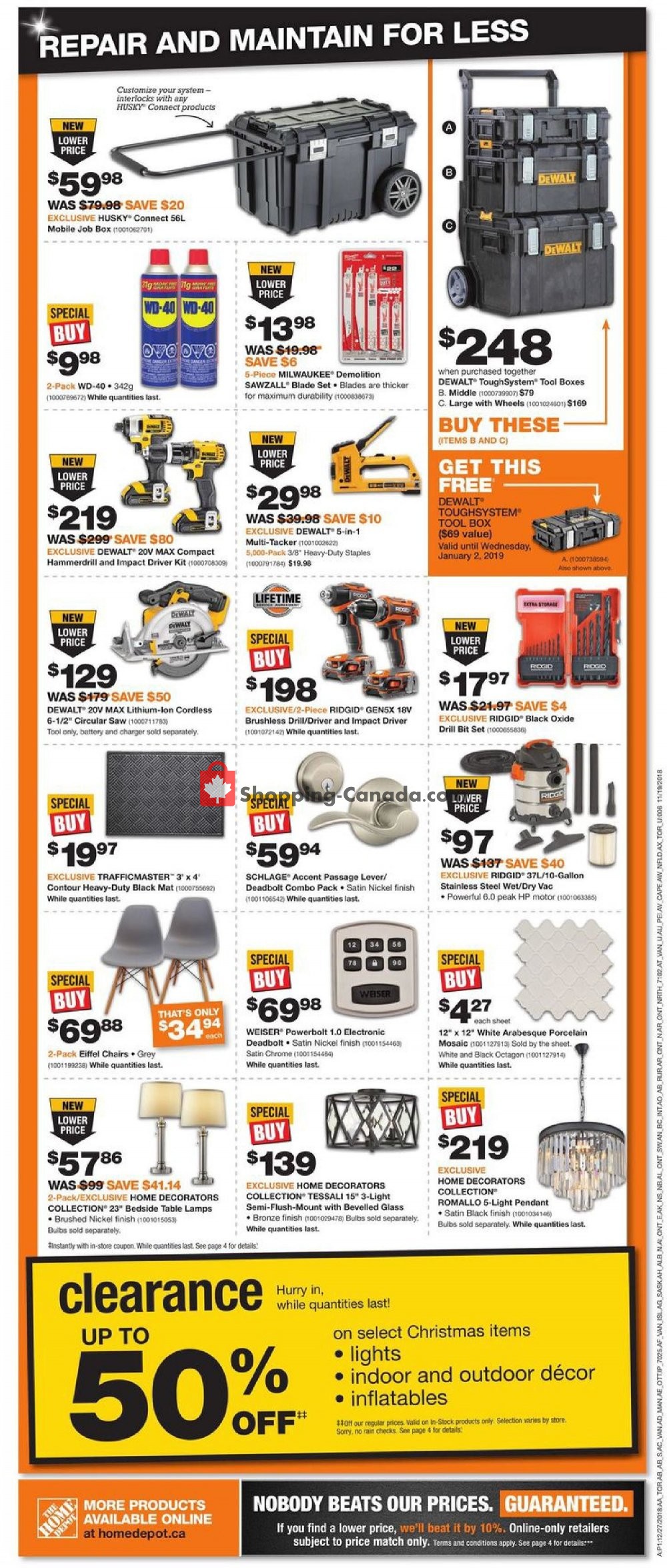 Home Depot flyer from Thursday December 27, 2018 to Wednesday January 2, 2019 - page 6