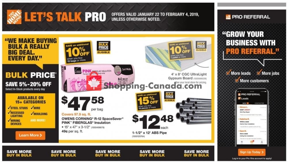 Home Depot flyer from Tuesday January 22, 2019 to Monday February 4, 2019 - page 1