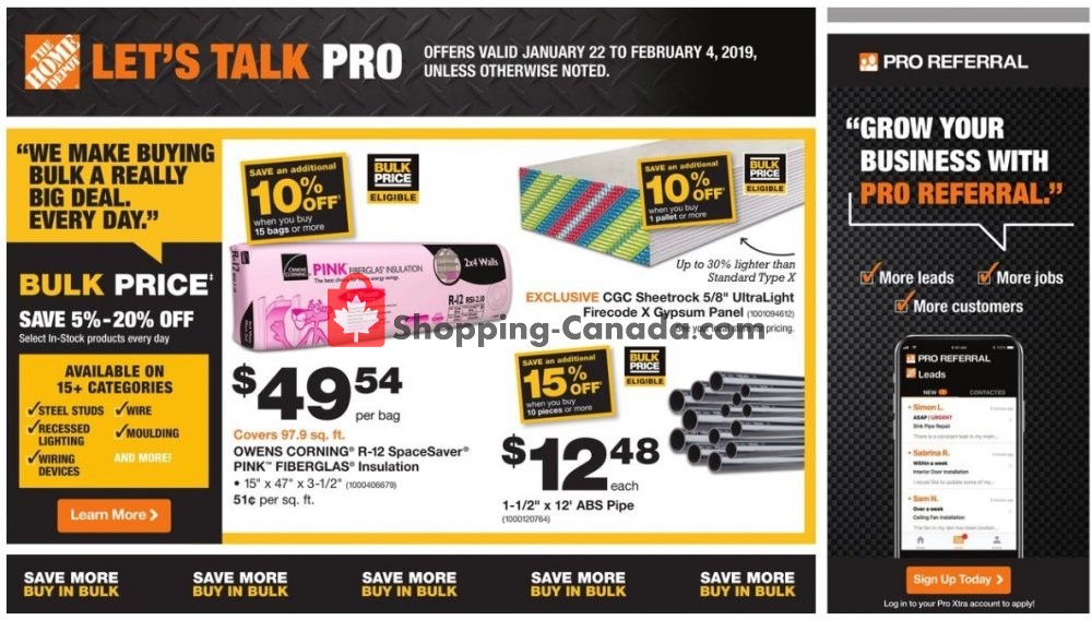 Home Depot flyer from Tuesday January 22, 2019 to Monday February 4, 2019 - page 1