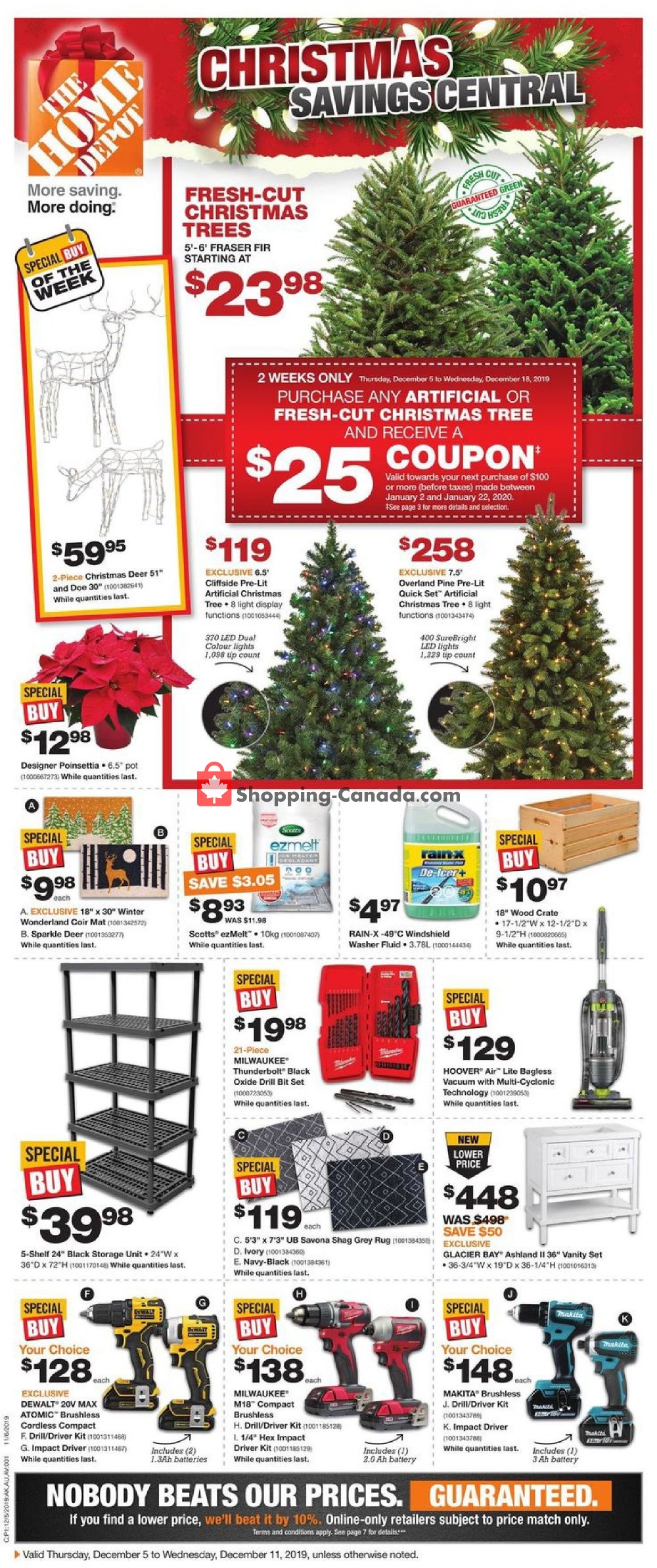Home Depot flyer from Thursday December 5, 2019 to Wednesday December 11, 2019 - page 1