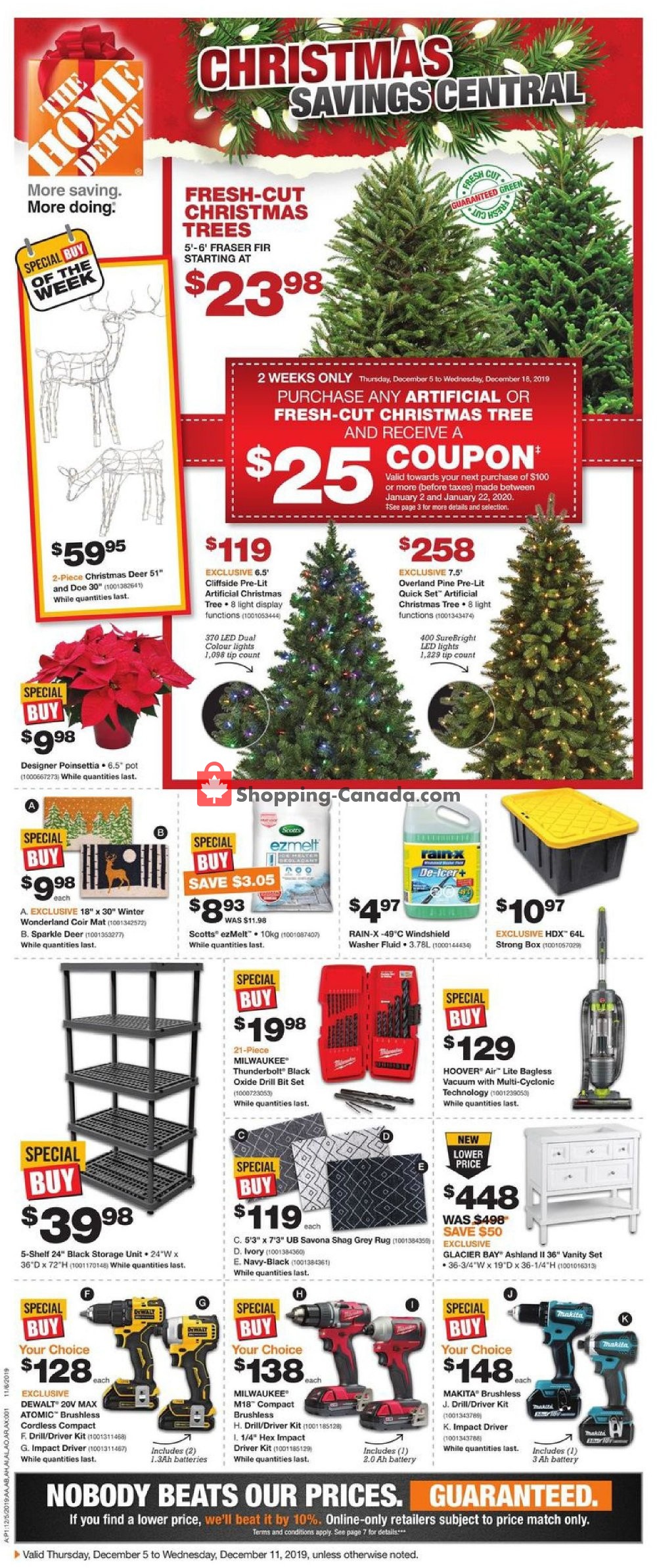 Home Depot flyer from Thursday December 5, 2019 to Wednesday December 11, 2019 - page 1