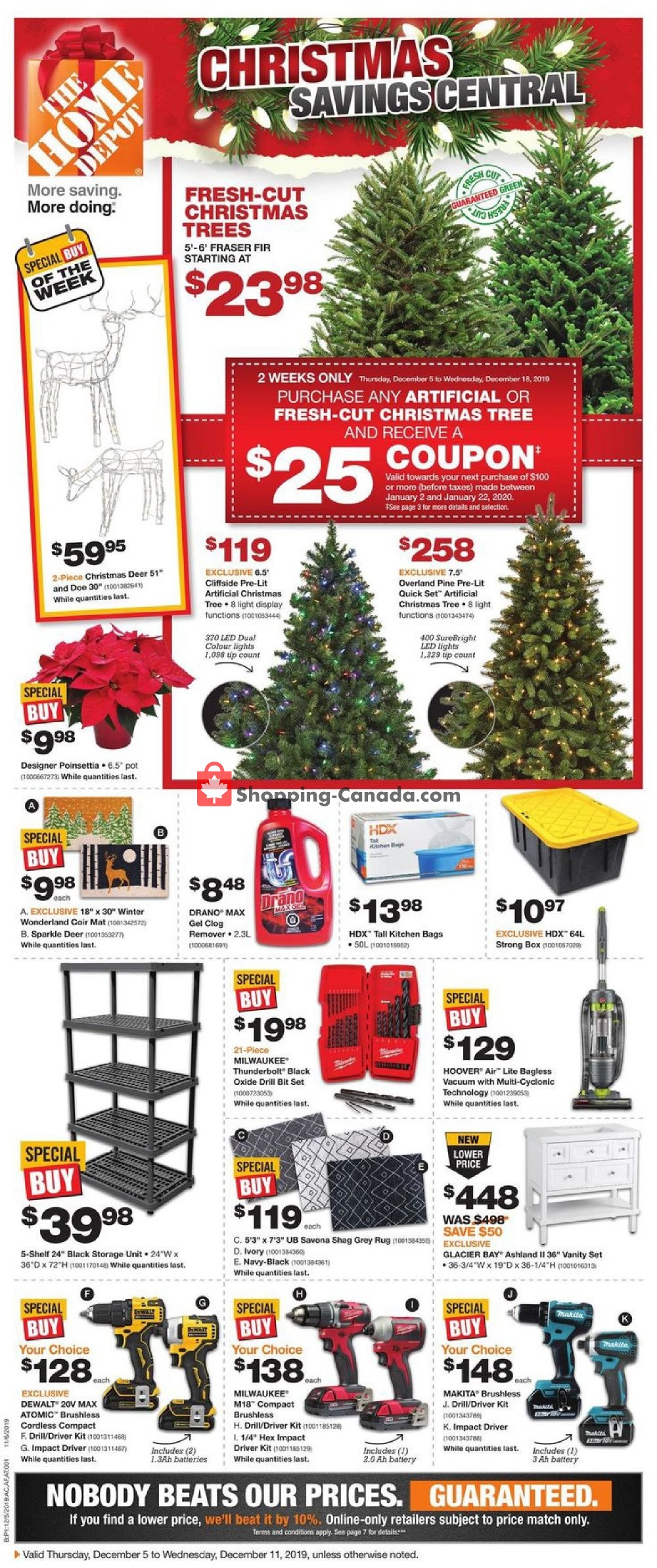 Home Depot flyer from Thursday December 5, 2019 to Wednesday December 11, 2019 - page 1